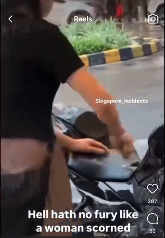 Woman seen redecorating a man’s ride