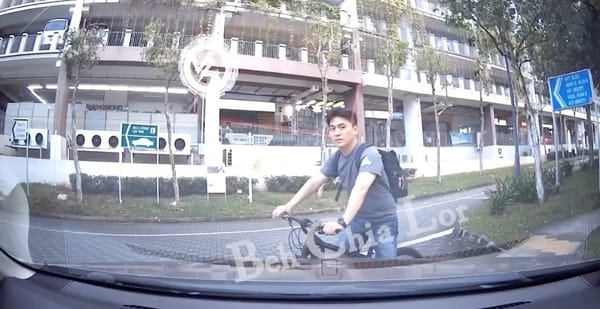 Cyclist not happy car honk him