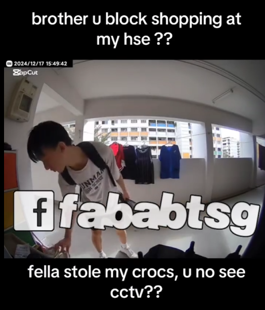 Dunman Secondary School student stealing crocs