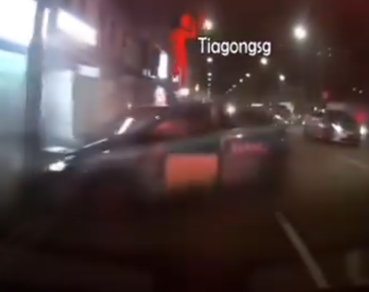Lavender Street - Taxi Gets rammed by another car causing it to rocket forward