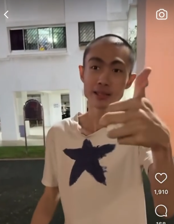 Bald guy littering in public