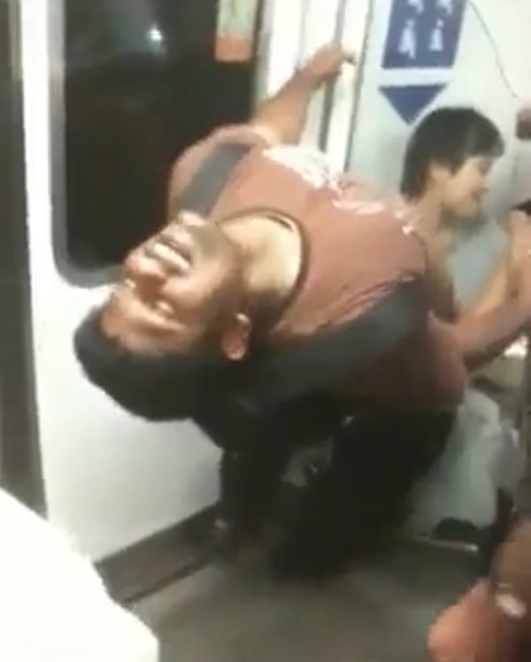 Pole Dancing in MRT