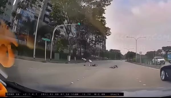 Bicycle skidded at Tampines ave 10